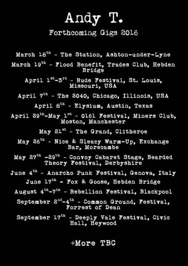 Andy T - tour dates - 2016