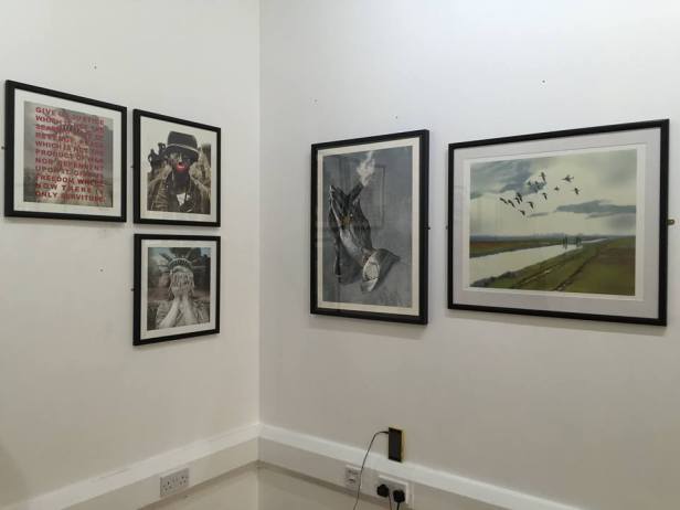 Setting up The Art of Crass exhibition - photo Sean Clark
