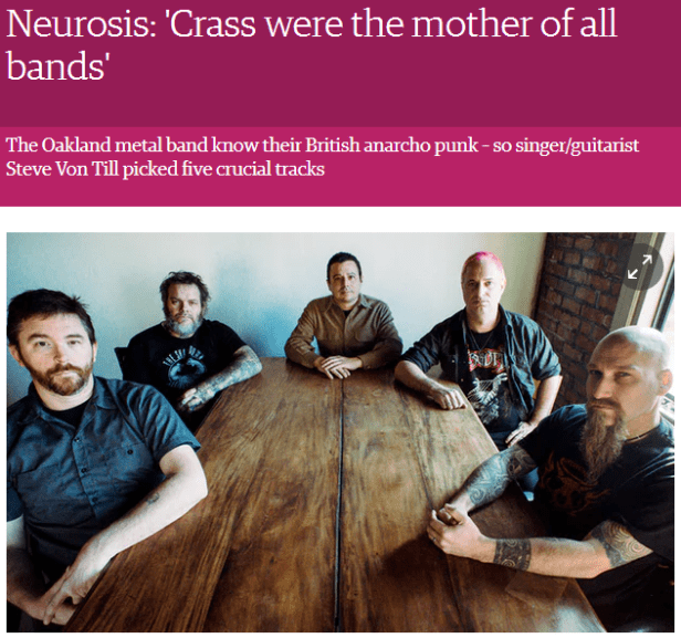 Neurosis - Crass were the mother of all punk bands - The Guardian