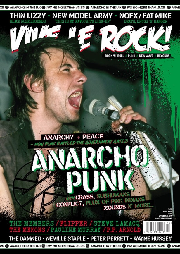Cover of Vive Le Rock - with anarcho-punk cover advertising features inside