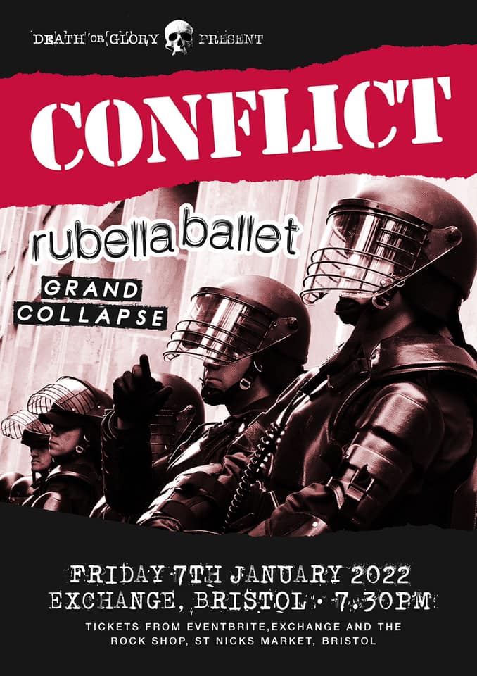 Poster for Conflict - Rubella Ballet - Grand Collapse - gig Bristol 7 January 2022