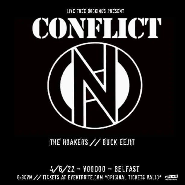 Poster for Conflict gig in Belfast on 4 June 2022