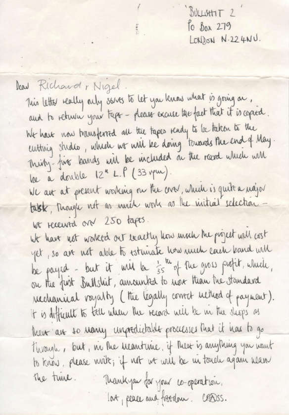 Bullshit Detector Two - Crass - Metro Youth - second letter