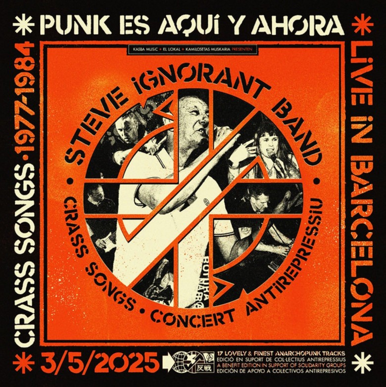 Sleeve of the album - Steve IgnorantBand - Crass Songs - live in Barcelona - May 2025