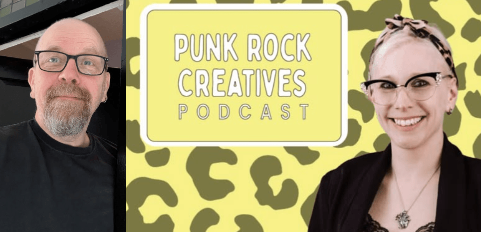 Banner showing author Rich Cross and host Marie Repulsive, promoting an edition of the Punk Rock Creatives podcast